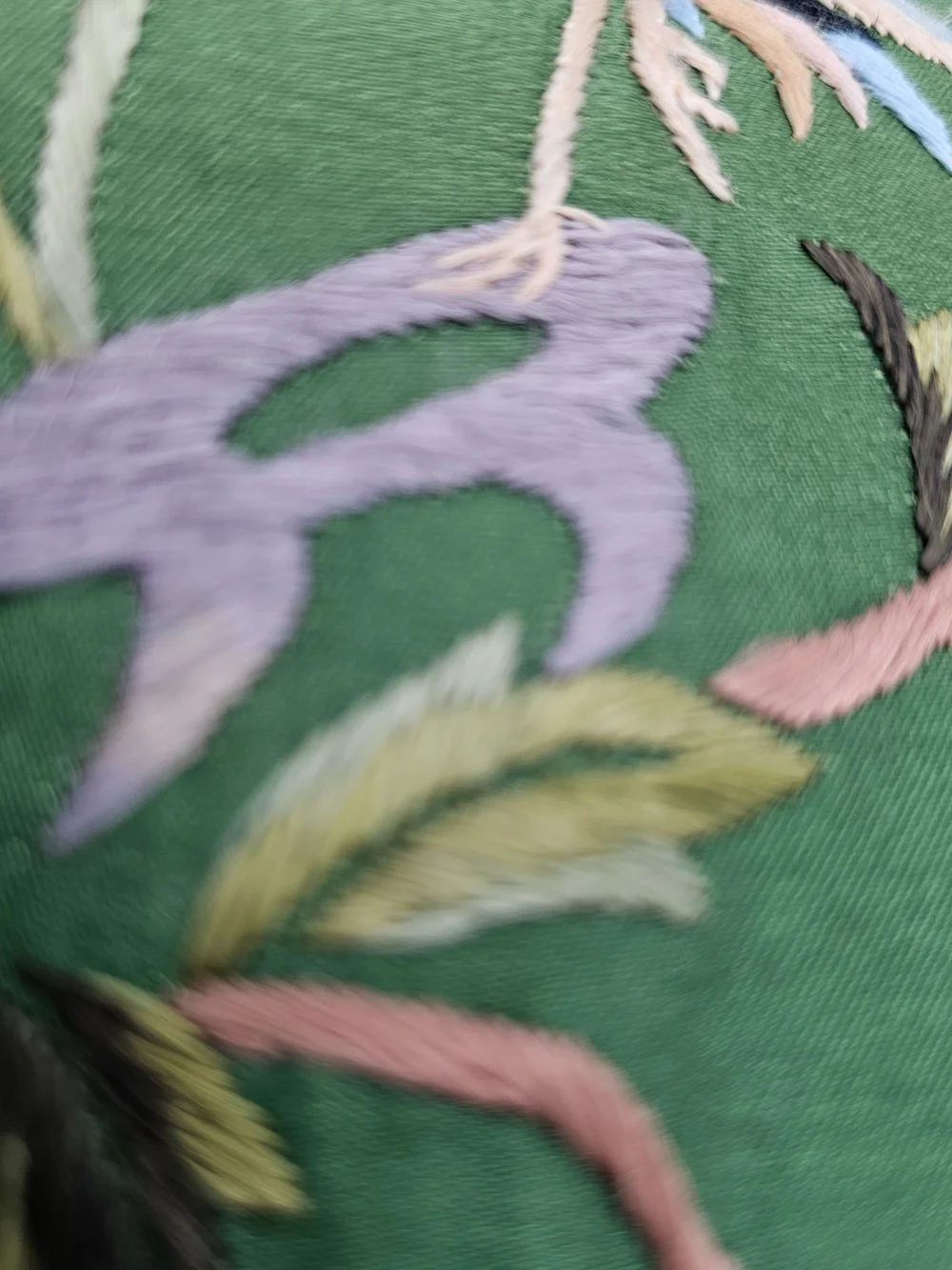 Vintage Embroidered Satin Travel Jewelry Wrap Organizer Bag